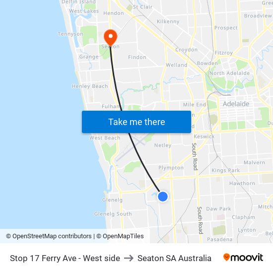 Stop 17 Ferry Ave - West side to Seaton SA Australia map