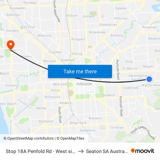 Stop 18A Penfold Rd - West side to Seaton SA Australia map