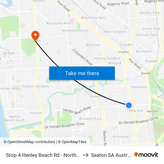 Stop 4 Henley Beach Rd - North side to Seaton SA Australia map