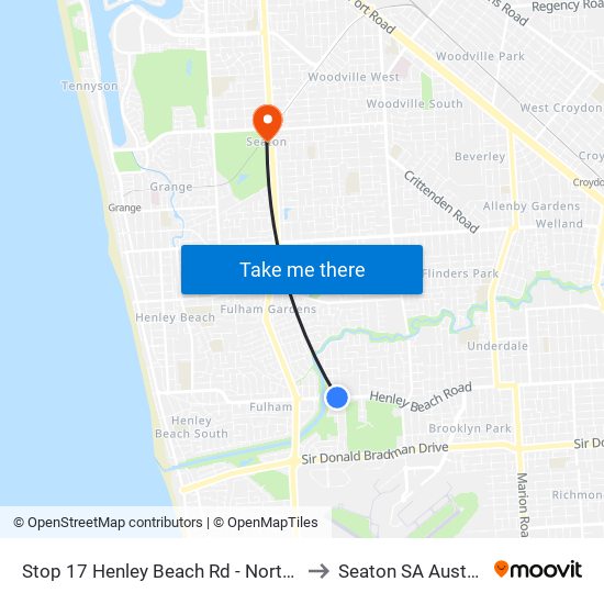 Stop 17 Henley Beach Rd - North side to Seaton SA Australia map