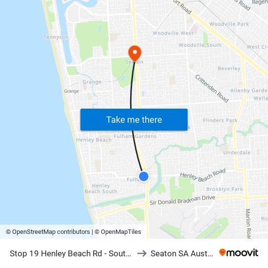 Stop 19 Henley Beach Rd - South side to Seaton SA Australia map