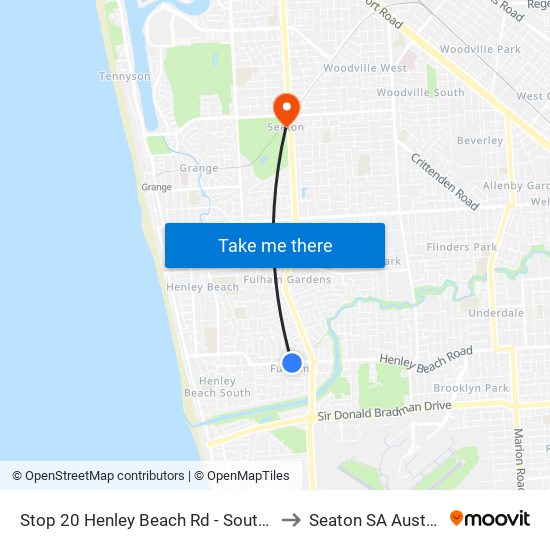 Stop 20 Henley Beach Rd - South side to Seaton SA Australia map