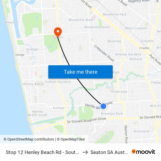 Stop 12 Henley Beach Rd - South side to Seaton SA Australia map