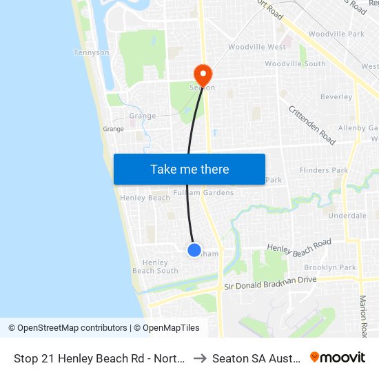 Stop 21 Henley Beach Rd - North side to Seaton SA Australia map