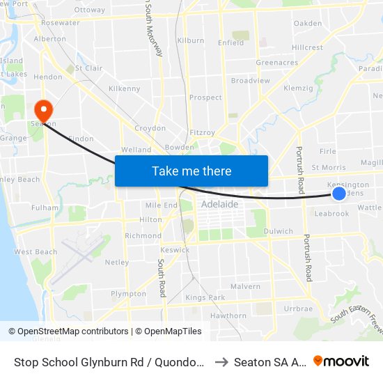 Stop School Glynburn Rd / Quondong Ave - East side to Seaton SA Australia map