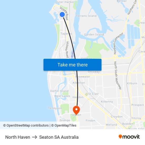 North Haven to Seaton SA Australia map