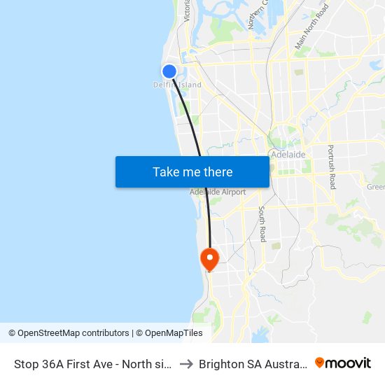 Stop 36A First Ave - North side to Brighton SA Australia map