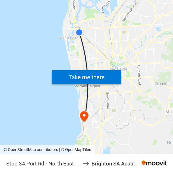 Stop 34 Port Rd - North East side to Brighton SA Australia map