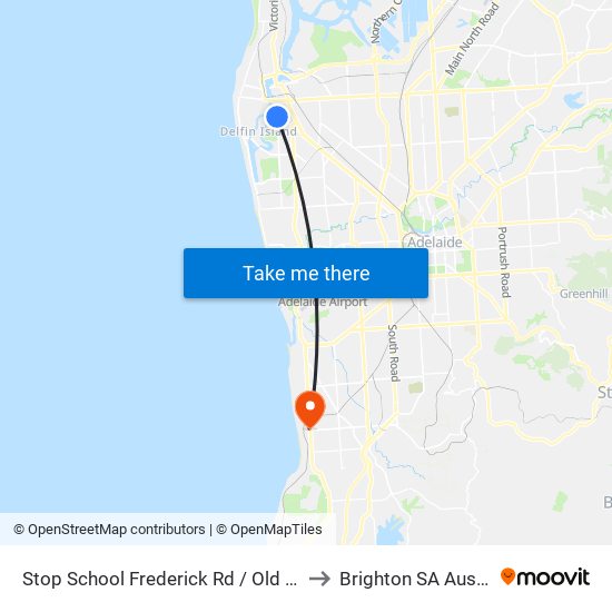 Stop School Frederick Rd / Old Port Rd to Brighton SA Australia map