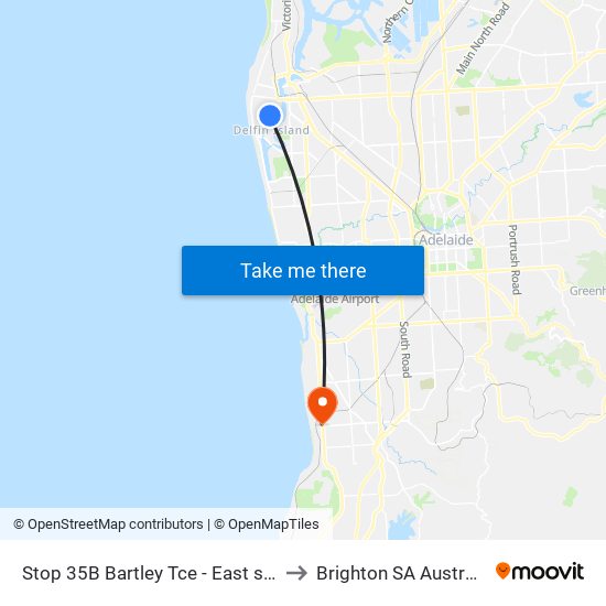 Stop 35B Bartley Tce - East side to Brighton SA Australia map