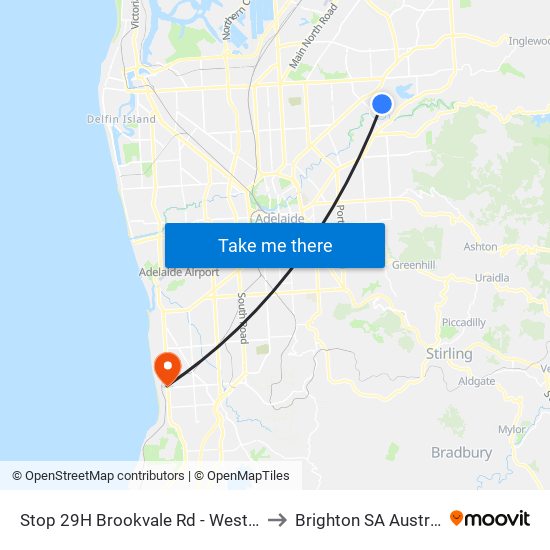 Stop 29H Brookvale Rd - West side to Brighton SA Australia map