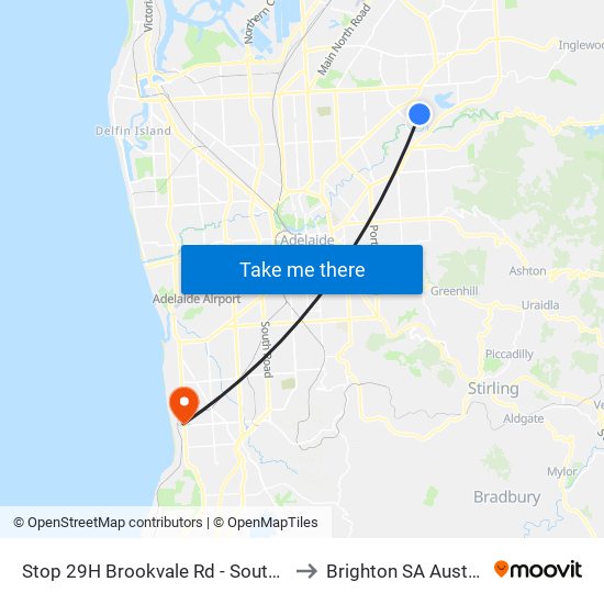 Stop 29H Brookvale Rd - South side to Brighton SA Australia map