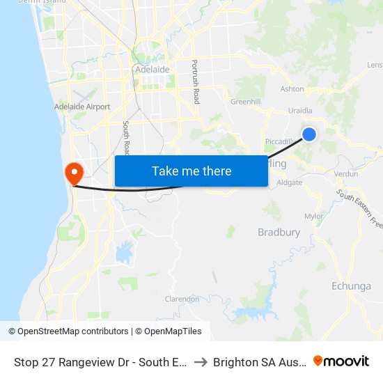 Stop 27 Rangeview Dr - South East side to Brighton SA Australia map