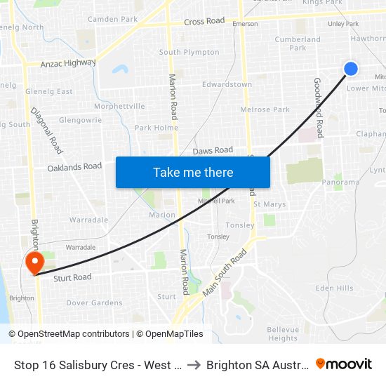 Stop 16 Salisbury Cres - West side to Brighton SA Australia map