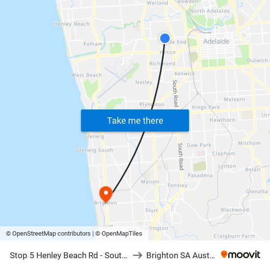 Stop 5 Henley Beach Rd - South side to Brighton SA Australia map