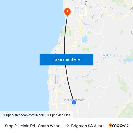 Stop 91 Main Rd - South West side to Brighton SA Australia map