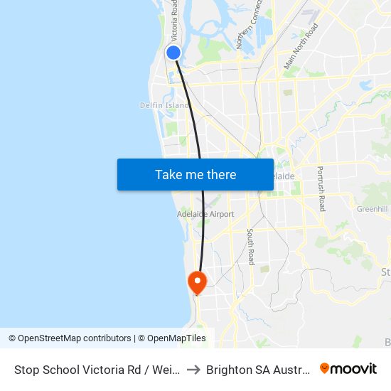 Stop School Victoria Rd / Weir St to Brighton SA Australia map