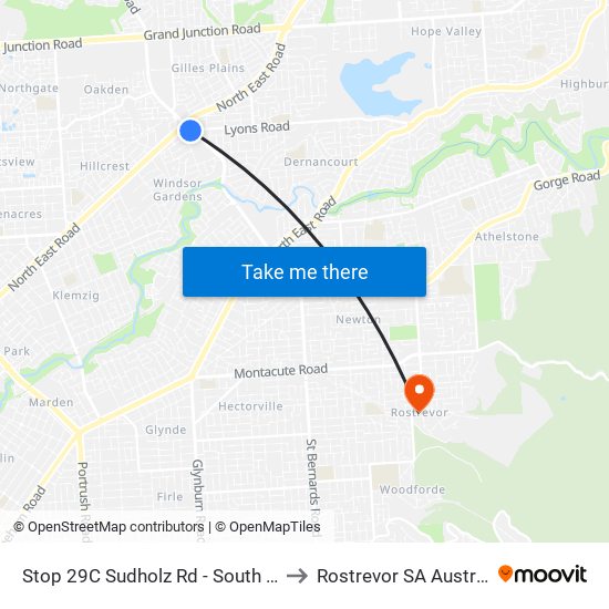 Stop 29C Sudholz Rd - South side to Rostrevor SA Australia map