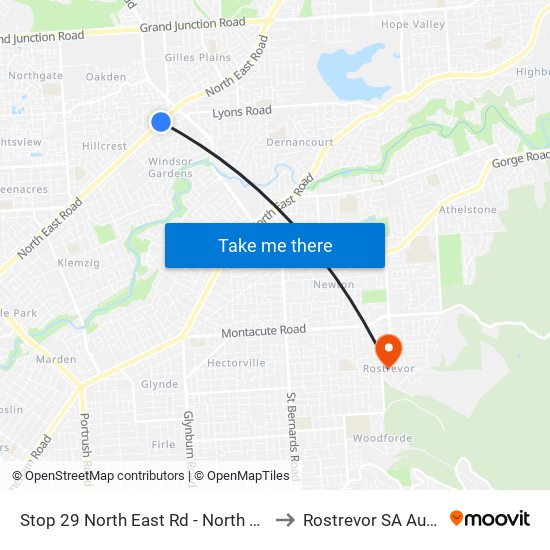 Stop 29 North East Rd - North West side to Rostrevor SA Australia map