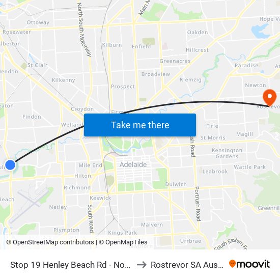 Stop 19 Henley Beach Rd - North side to Rostrevor SA Australia map