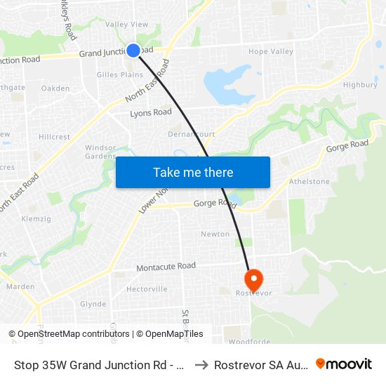 Stop 35W Grand Junction Rd - North side to Rostrevor SA Australia map