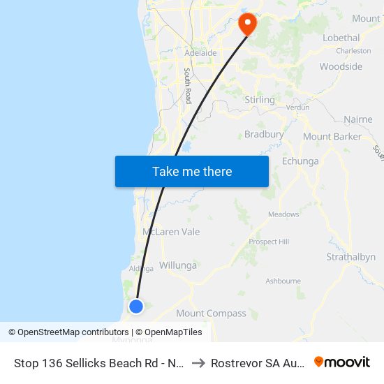 Stop 136 Sellicks Beach Rd - North side to Rostrevor SA Australia map