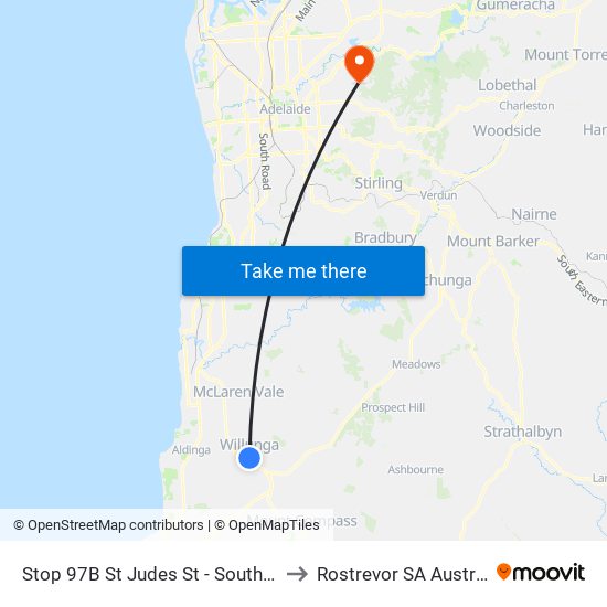 Stop 97B St Judes St - South side to Rostrevor SA Australia map
