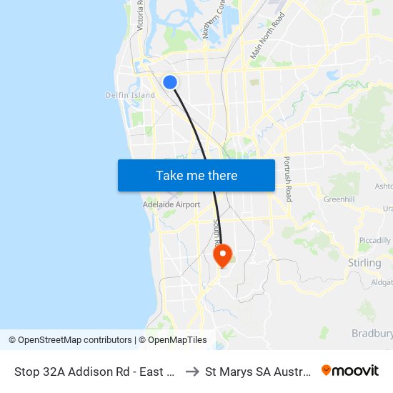 Stop 32A Addison Rd - East side to St Marys SA Australia map