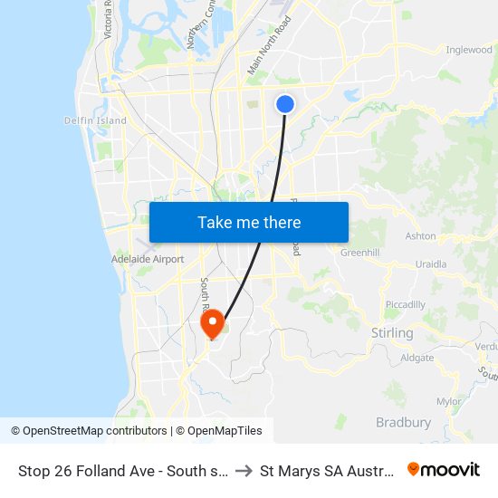 Stop 26 Folland Ave - South side to St Marys SA Australia map