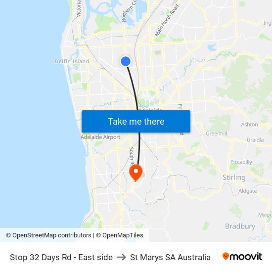 Stop 32 Days Rd - East side to St Marys SA Australia map