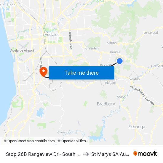 Stop 26B Rangeview Dr - South East side to St Marys SA Australia map