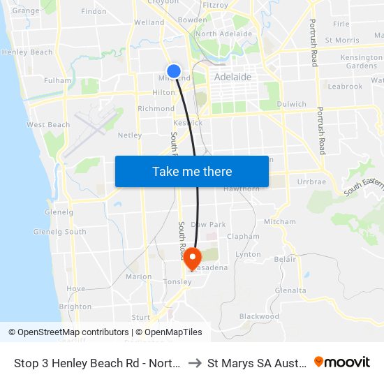 Stop 3 Henley Beach Rd - North side to St Marys SA Australia map