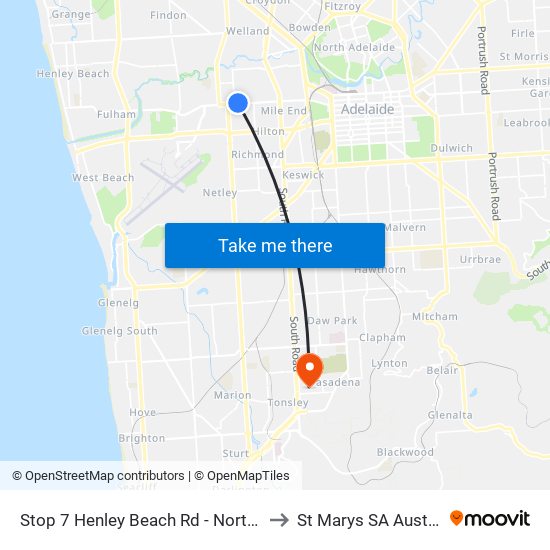 Stop 7 Henley Beach Rd - North side to St Marys SA Australia map