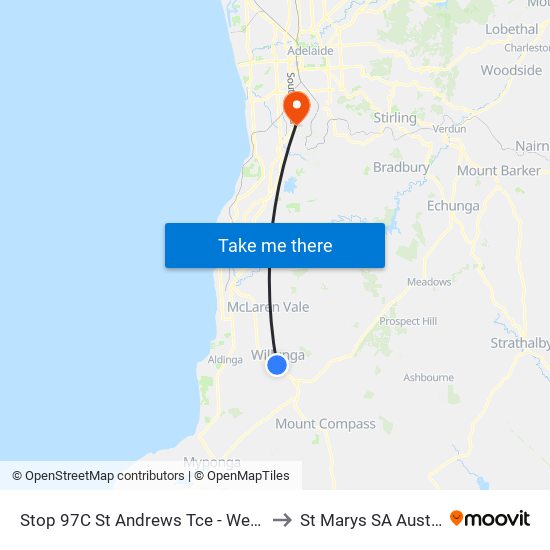 Stop 97C St Andrews Tce - West side to St Marys SA Australia map