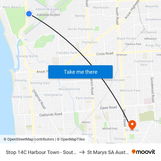 Stop 14C Harbour Town - South side to St Marys SA Australia map