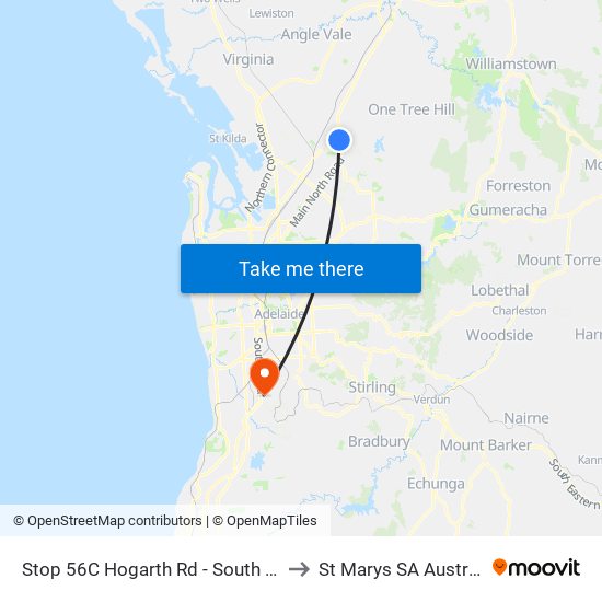 Stop 56C Hogarth Rd - South side to St Marys SA Australia map