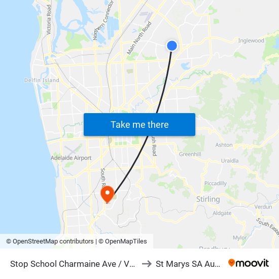 Stop School Charmaine Ave / Volare Ave to St Marys SA Australia map