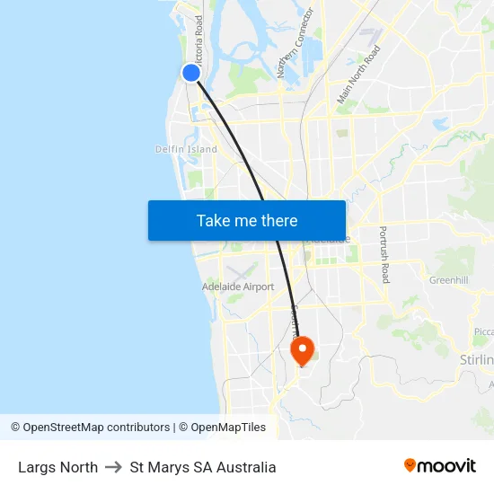 Largs North to St Marys SA Australia map