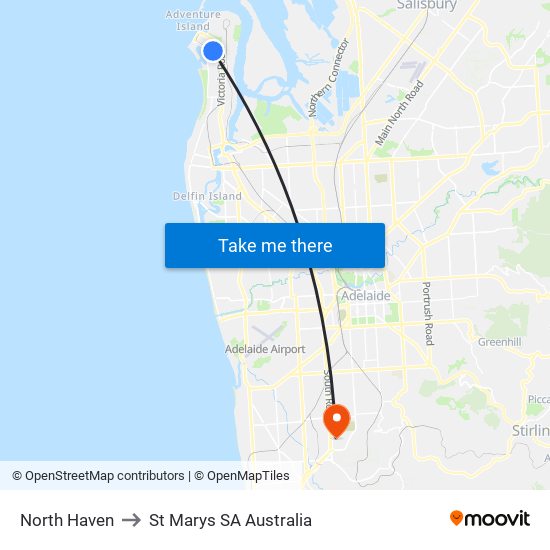 North Haven to St Marys SA Australia map