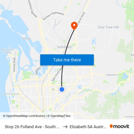 Stop 26 Folland Ave - South side to Elizabeth SA Australia map