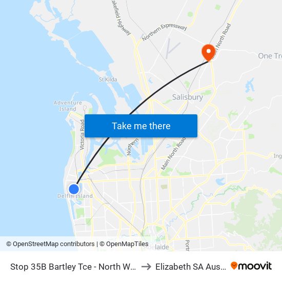 Stop 35B Bartley Tce - North West side to Elizabeth SA Australia map