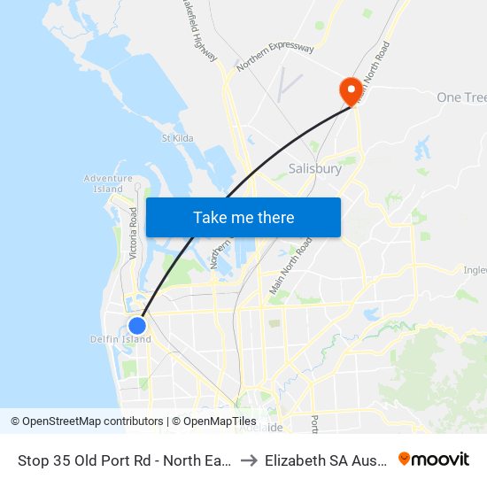 Stop 35 Old Port Rd - North East side to Elizabeth SA Australia map