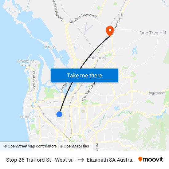 Stop 26 Trafford St - West side to Elizabeth SA Australia map