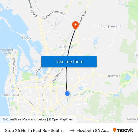 Stop 26 North East Rd - South East side to Elizabeth SA Australia map