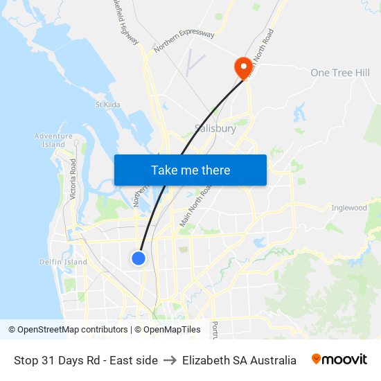 Stop 31 Days Rd - East side to Elizabeth SA Australia map