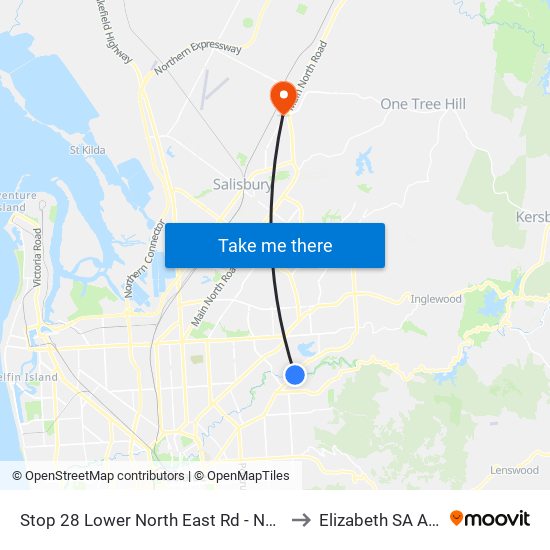 Stop 28 Lower North East Rd - North West side to Elizabeth SA Australia map