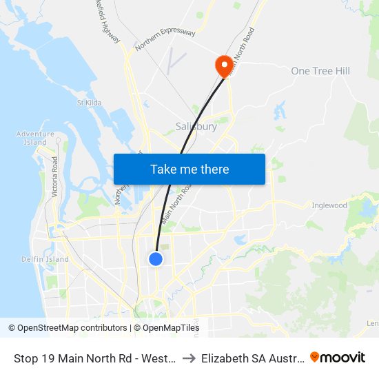 Stop 19 Main North Rd - West side to Elizabeth SA Australia map