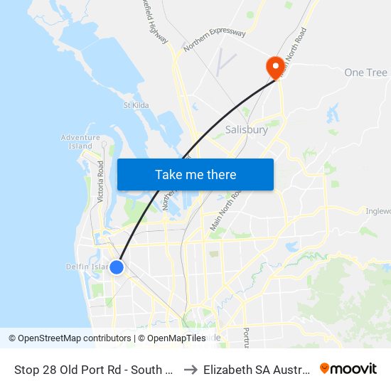 Stop 28 Old Port Rd - South side to Elizabeth SA Australia map