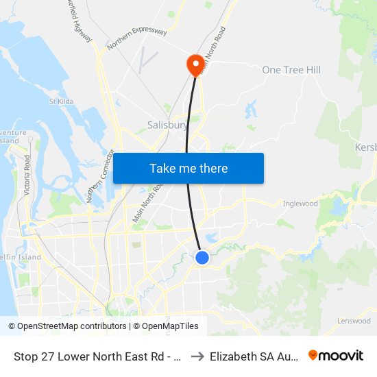 Stop 27 Lower North East Rd - East side to Elizabeth SA Australia map