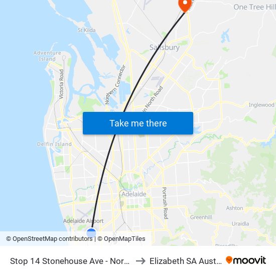 Stop 14 Stonehouse Ave - North side to Elizabeth SA Australia map